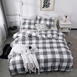 3D Grey Square 207 Bed Pillowcases Quilt King Single Size