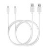 iWill 2 Pack 1m Data Transfer Charger Charging Micro USB Cable Cord for Android Phone Device Tablet Bulk White