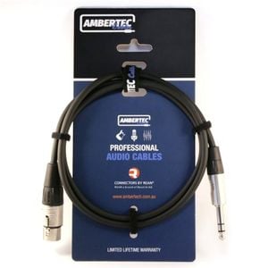 Microphone Cable, 1m, Rean Xlrf To 6.35mm Trs