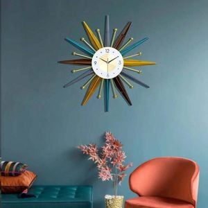Sunrise Retro Wall Clock - 70cm Mid-century Modern Starburst Design