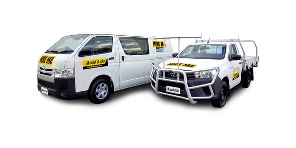 Load and Go van and ute next to each other