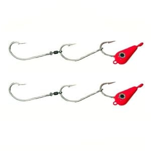 2x 30g TT Lures Bait Trolling Size 5/0 Tarpon Hooks Mackeral Rig - Red