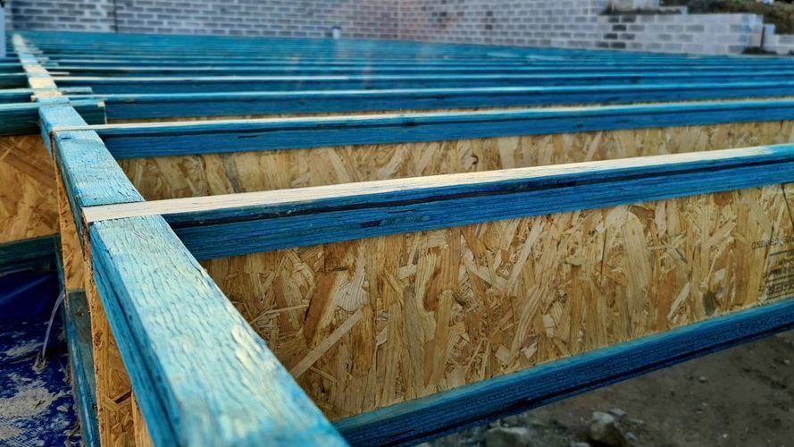 Joists in shot on roof