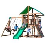 Backyard Discovery Grayson Peak Cedar Wood Play Centre Swing Set with Slide and Fort