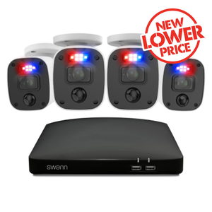 Swann 8-Channel 2K DVR Security System with 4 Cameras, Mics and 1TB HDD