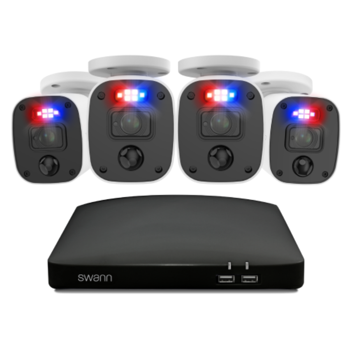 Swann 8-Channel 2K DVR Security System with Cameras, Mics and