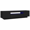 vidaXL TV Cabinet with LED Lights Black Entertainment Center Stereo Furniture