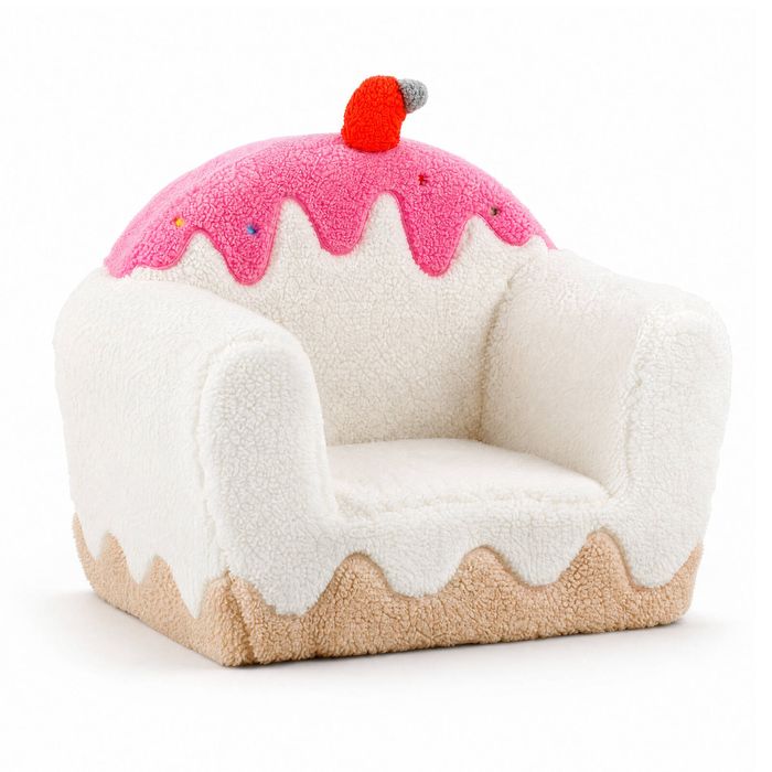Ufurniture Strawberry Kids Sofa Chair Toddler Couch Soft Armchair, Pink+White