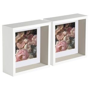 Nicola Spring 5 Piece 6 X 6 3d Shadow Deep Box Photo Frame Set - Craft Display Picture Frame With 4 X 4 Mount