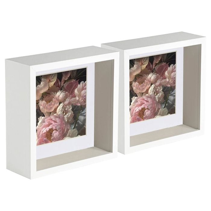 Nicola Spring 5 Piece 6 X 6 3d Shadow Deep Box Photo Frame Set - Craft Display Picture Frame With 4 X 4 Mount