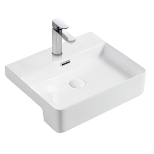 Petra White Semi Recessed Basin 