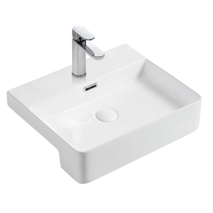 Petra White Semi Recessed Basin 