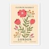 Galrie Charming Vintage Flower Market Botanical Art Print London Edition, White Frame, 70 x 100cm (28 x 40inch)