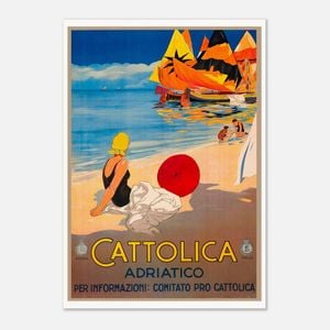 Galrie Captivating Italian Vintage Travel Poster-Cattolica Rimini, Italy Wall Art Décor, Poster Only, A2 42 x 60cm (16 x 24inch)