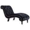 vidaXL Chaise Lounge Black Velvet Thick Padded Bedroom Sleeper Lounge Sofa