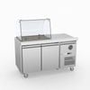 Fed-x Two Door Salad Prep Fridge With Curve Glass Top  - Salad Bar Fridges (xthp2100salgc)