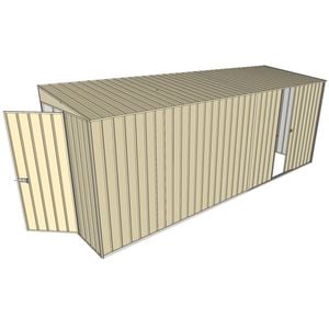 Build-a-Shed 1.5 x 5.2 x 2m Single Sliding Side Door Skillion Shed - Cream