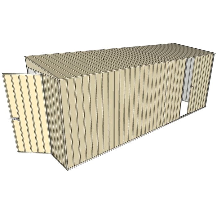 Build-a-Shed 1.5 x 5.2 x 2m Single Sliding Side Door Skillion Shed - Cream