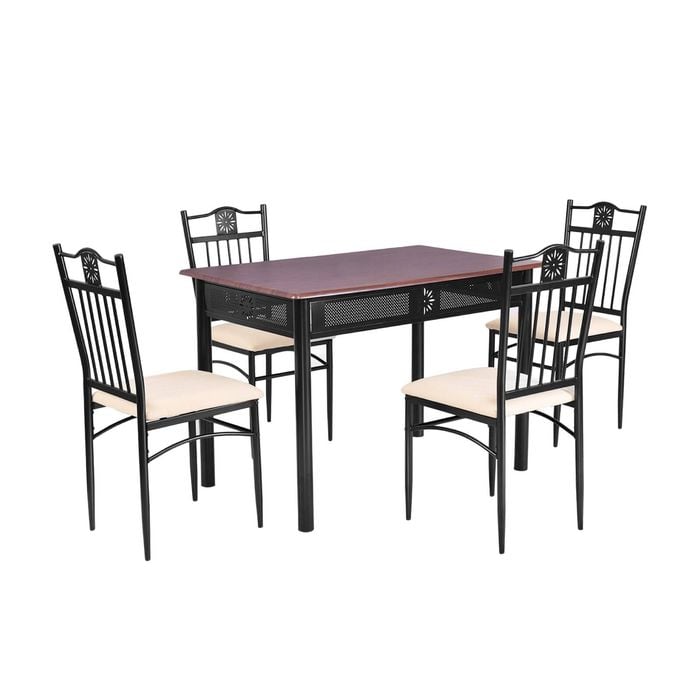 Costway 5pcs Dining Table and Chairs Set w/4 Upholstered Chair