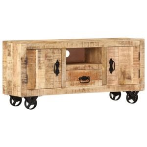 vidaXL Rough Mango Wood TV Cabinet Media Entertainment Center Home Organiser