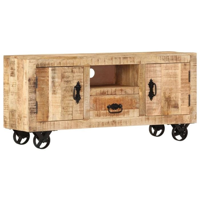 vidaXL Rough Mango Wood TV Cabinet Media Entertainment Center Home Organiser