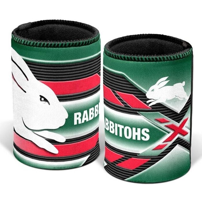 NRL Stubby Can Cooler - South Sydney Rabbitohs - Drink - Rubber Base