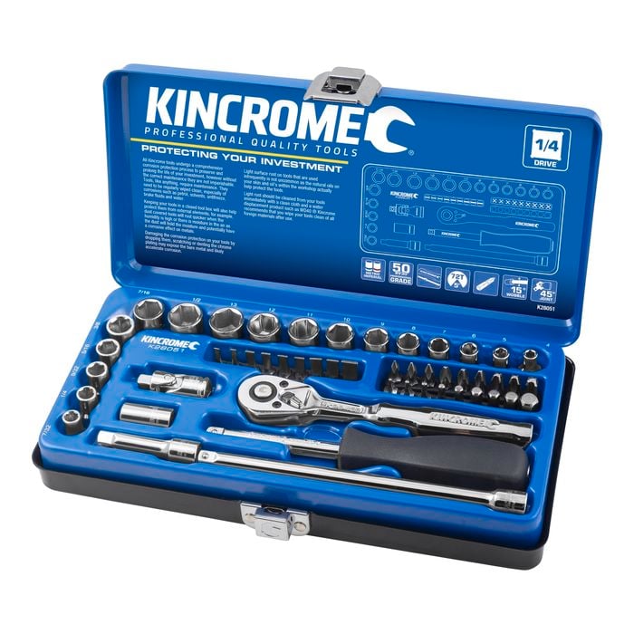 Kincrome 50 Piece 1/4" Drive Metric And Imperial Socket Set