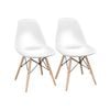 Costway 2x Retro Replica Eames Dsw Dining Chair Wood Side Chair Home Cafe Living