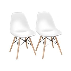 Costway 2x Retro Replica Eames Dsw Dining Chair Wood Side Chair Home Cafe Living