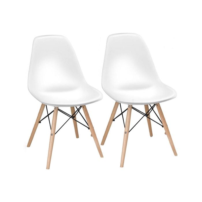 Costway 2x Retro Replica Eames Dsw Dining Chair Wood Side Chair Home Cafe Living