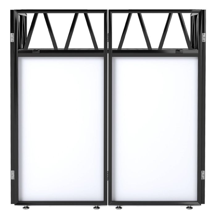 Costway DJ Table Stand DJ Desk Double-deck Portable DJ Booth 8 Black/White Scrims-Black