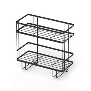 Artiss 2-Tier Over Toilet Tank Storage Shelf Bathroom Organizer Rack Black Metal