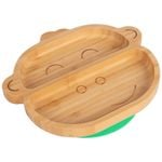 Tiny Dining Bamboo Monkey Baby Feeding Plate with Suction Cup
