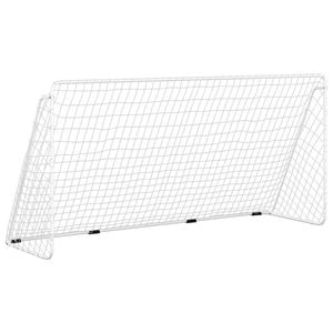vidaXL Soccer Goal Backyard Football Goal with Net White Steel and Polyester