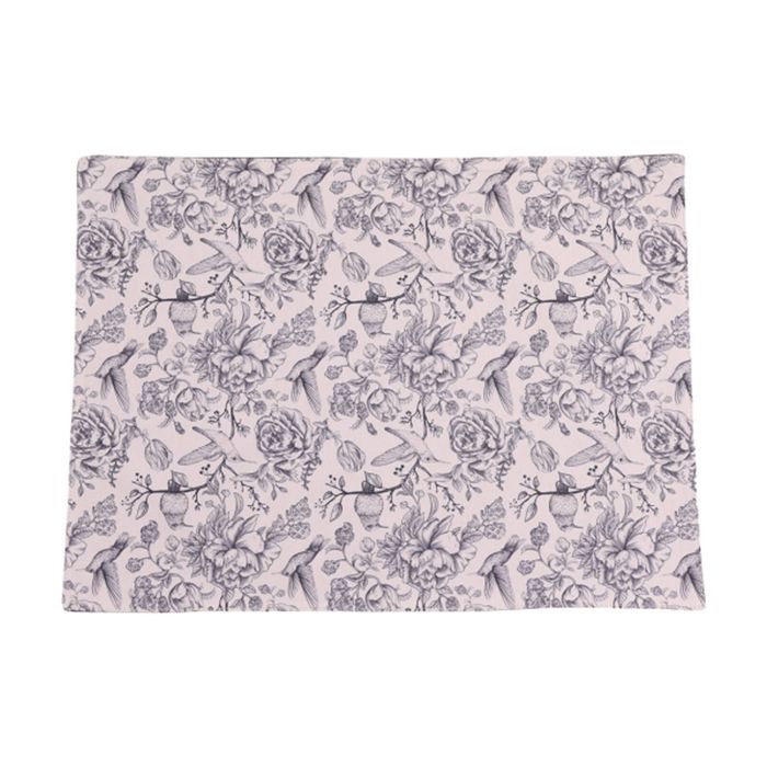4pc Bas Phillips Printed Linen Looks Placemat Set Blue Birds 33x45cm