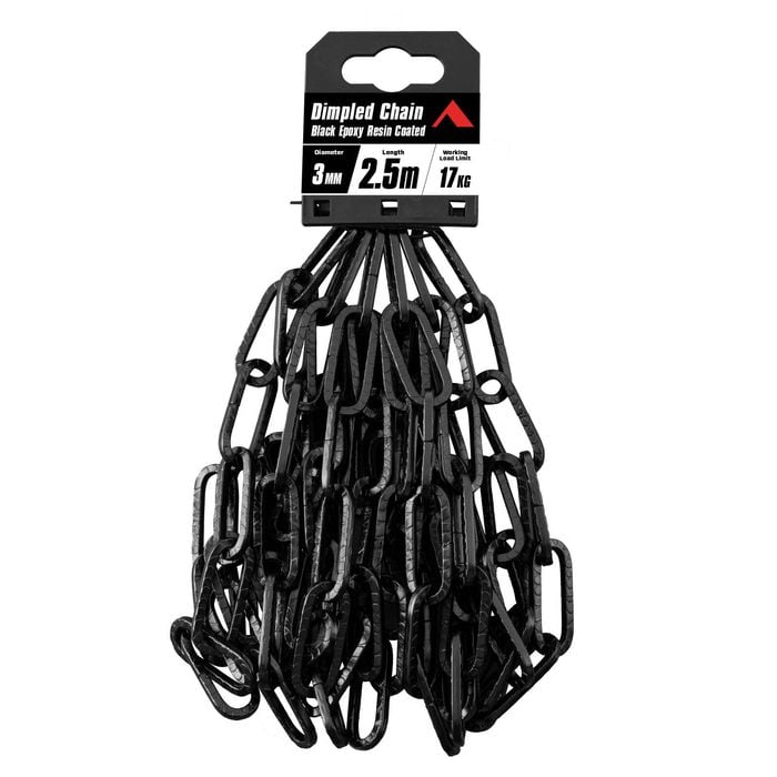 Pinnacle 3mm x 2.5m Black Matte Dimpled Chain
