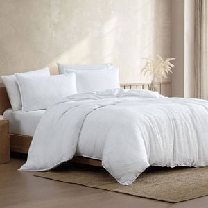 Ardor Double Boardwalk Quilt Cover Bedding Set w/ Pillowcase - White