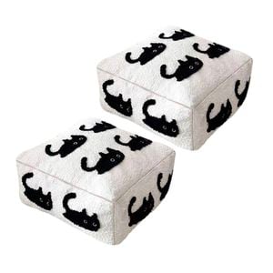 SOGA 2 Pack 50cm Pouffe Cushions Polyester with EPP Filling
