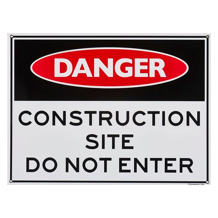 Sandleford 450 x 600mm Construction Site Plastic Sign