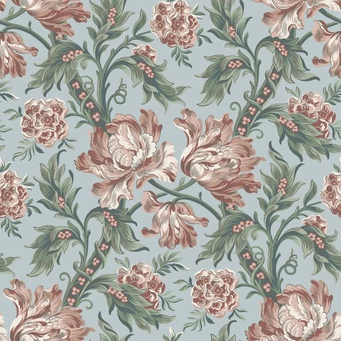 Wallpaper Trader Amelia Wallpaper Roll 10.05m X 53cm, Sky Blue