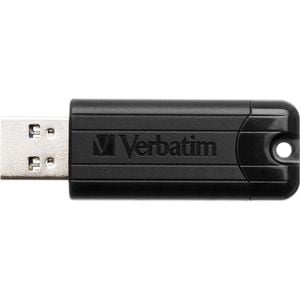 Verbatim Pinstripe Microban 64gb Usb 3.0 Drive - Black