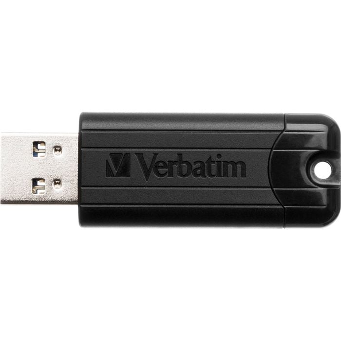 Verbatim Pinstripe Microban 64gb Usb 3.0 Drive - Black