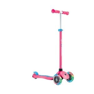 Globber PRIMO PLUS Scooter with Lights - Fuchsia / Sky Blue