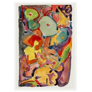 Galrie Vibrant Colorful Abstract Watercolor Art Print for Stunning Wall Decor, Poster Only, A0 84 x 119cm (33 X 47inch)