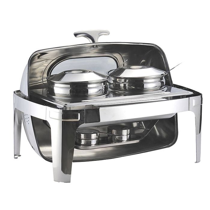 SOGA 6.5L Stainless Steel Double Soup Tureen Roll Top Buffet Chafing Dish