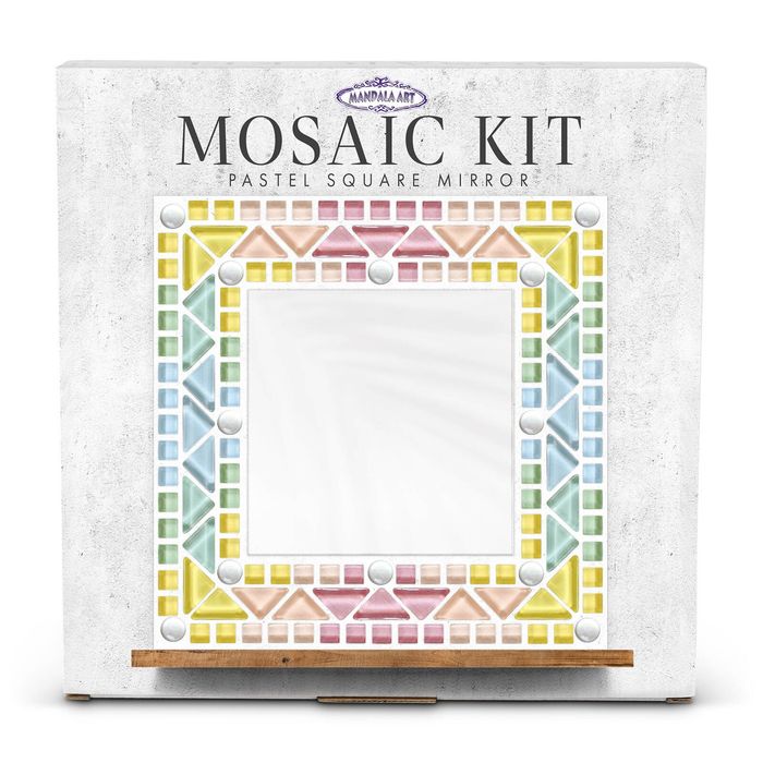 Mandala Art Pastel Square Mirror Mosaic Craft Kit