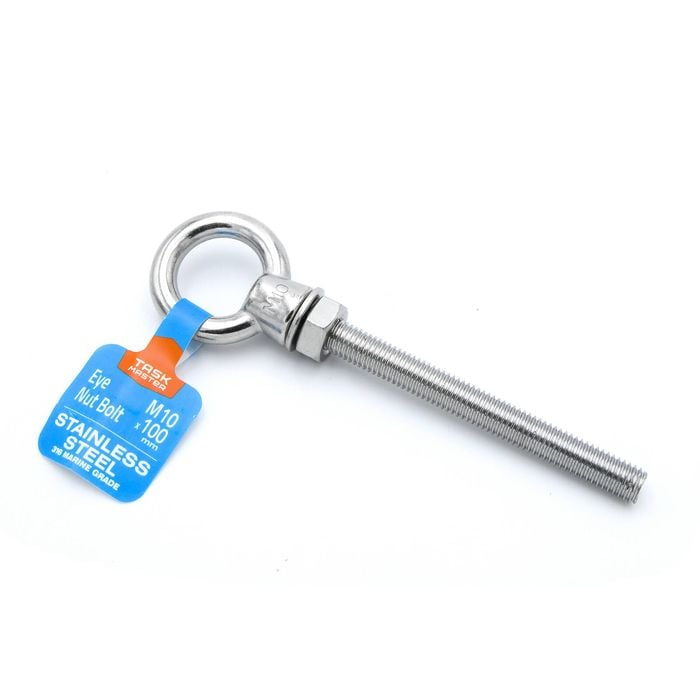 Taskmaster 10 x 100mm 316 Stainless Steel Eye / Bolt Nut
