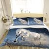 3D Run White Horse 154 Bedding Set Pillowcases Quilt Duvet Cover Set Queen King