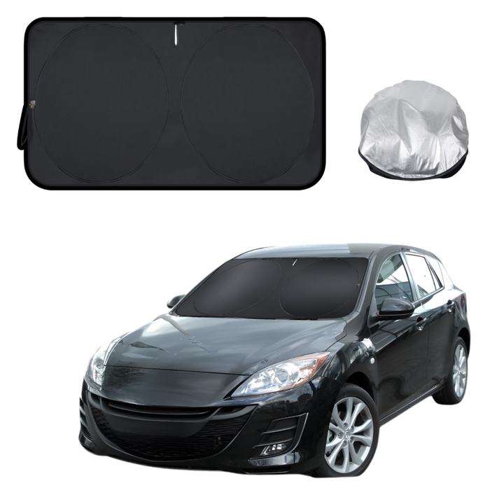 Front Windscreen Sun Shade for Mazda 3 2009 - 2013 (BL) - Standard 150 x 85 cm - Black