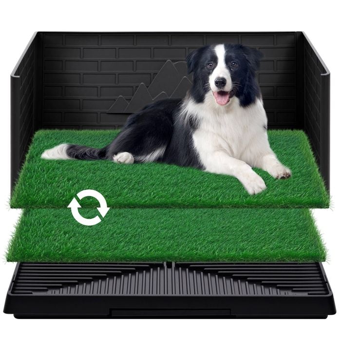 Advwin Grass Potty Training Indoor Splash-proof Dog Pet Portable Toilet Pad Tray